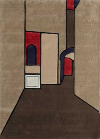 Uldtæppe særlig form  - 240 x 170 cm - beige