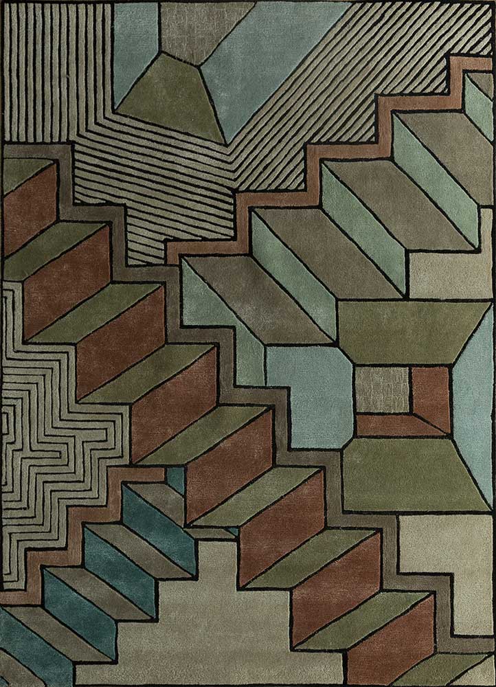 Uldtæppe - 240 x 180 cm - grøn