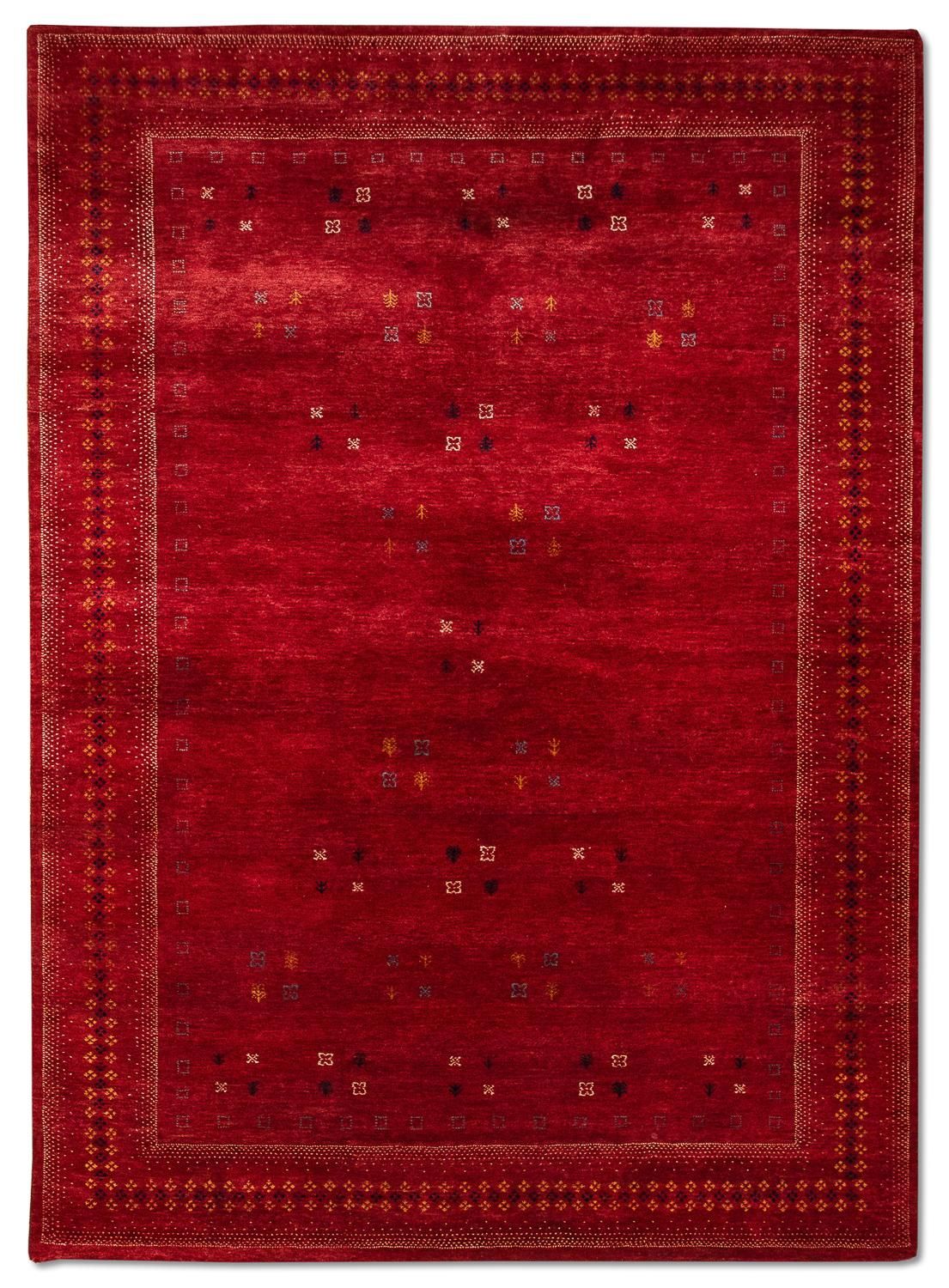 Gabbeh Tæppe - Loribaft Persisk - 250 x 200 cm - rød