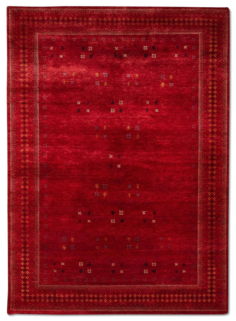 Gabbeh Tæppe - Loribaft Persisk - 250 x 200 cm - rød