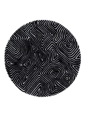 Tæppe rundt  - 180 x 180 cm - grå