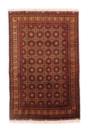 Afghansk tæppe - 288 x 198 cm - rød