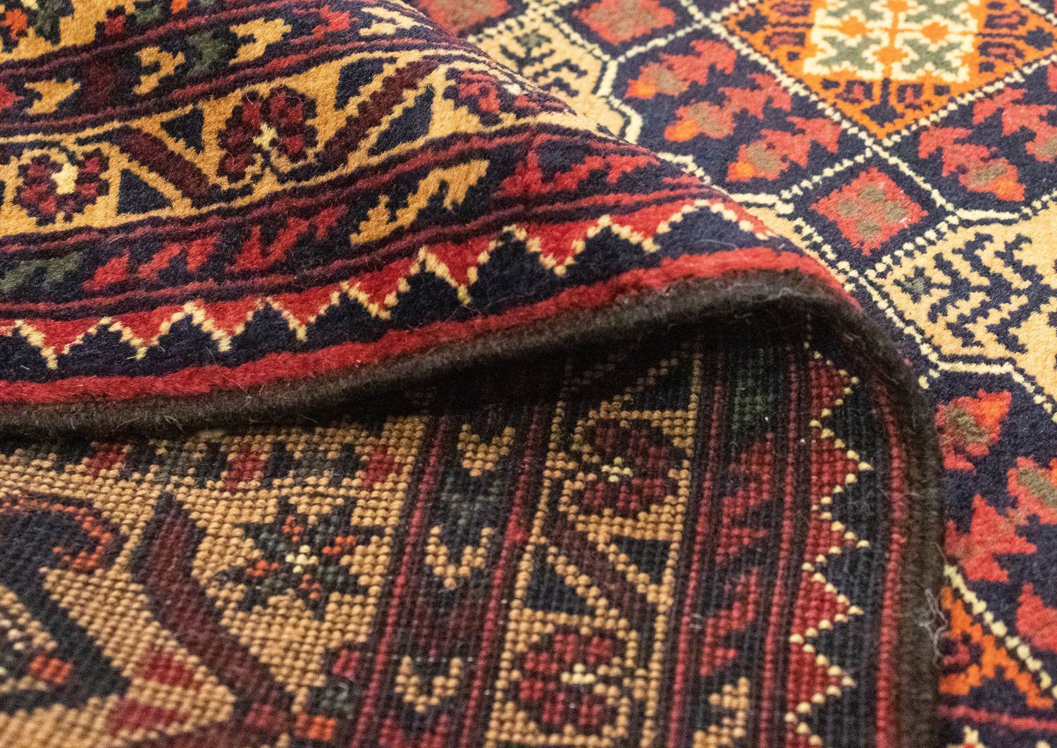 Afghansk tæppe - 288 x 198 cm - rød