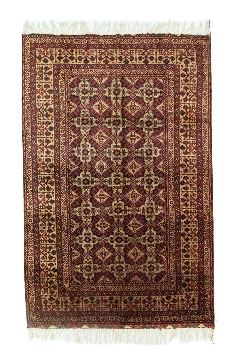 Afghansk tæppe - 283 x 199 cm - brun