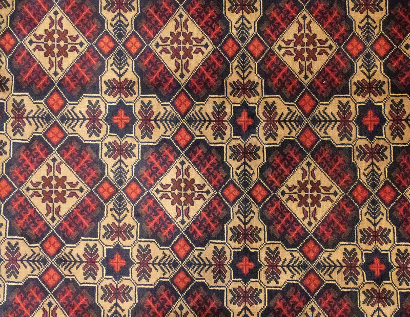 Afghansk tæppe - 283 x 199 cm - brun