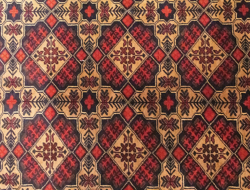 Afghansk tæppe - 283 x 201 cm - brun