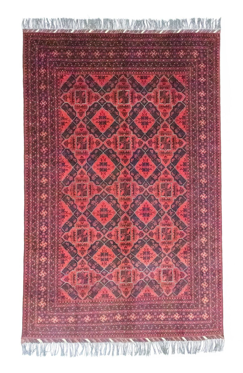 Afghansk tæppe - Kunduz - 298 x 199 cm - rød