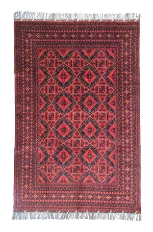 Afghansk tæppe - Kunduz - 286 x 199 cm - rød