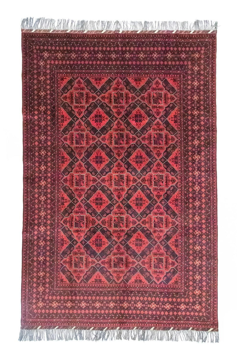 Afghansk tæppe - Kunduz - 286 x 199 cm - rød