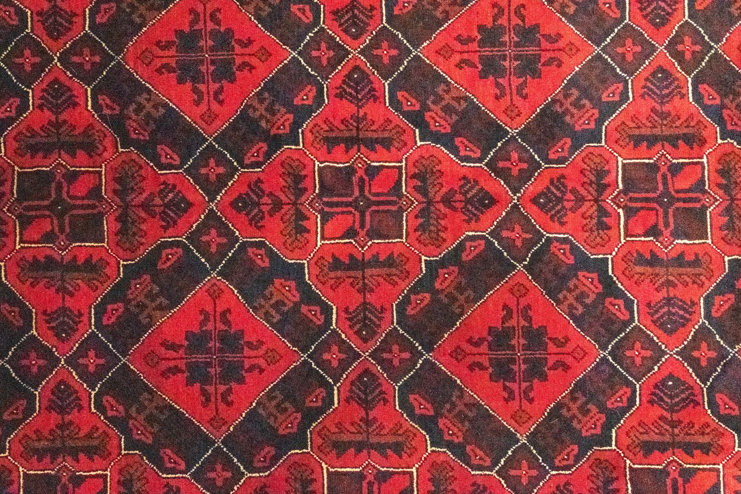 Afghansk tæppe - Kunduz - 286 x 199 cm - rød