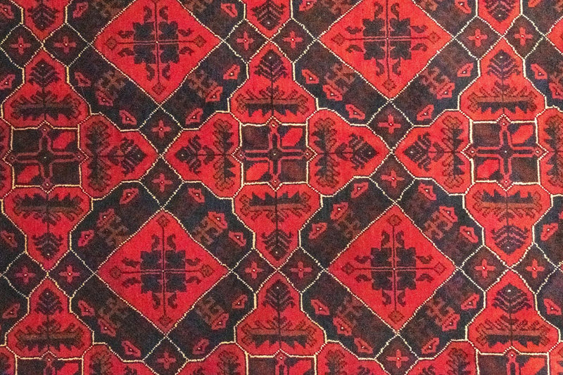 Afghansk tæppe - Kunduz - 286 x 199 cm - rød