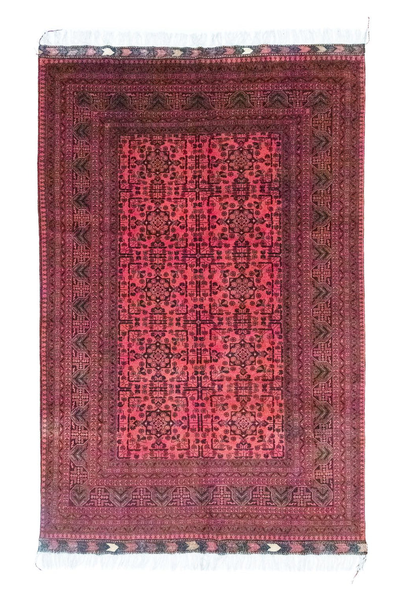 Afghansk tæppe - Kunduz - 299 x 200 cm - rød