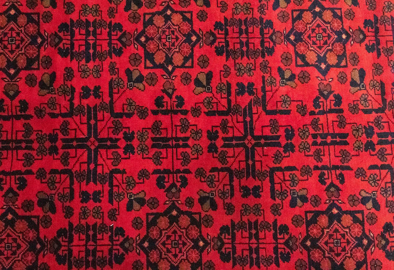 Afghansk tæppe - Kunduz - 299 x 200 cm - rød