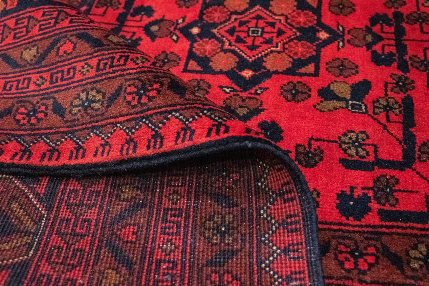 Afghansk tæppe - Kunduz - 299 x 200 cm - rød