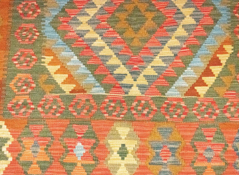 Kelim-tæppe - orientalsk - 196 x 154 cm - orange