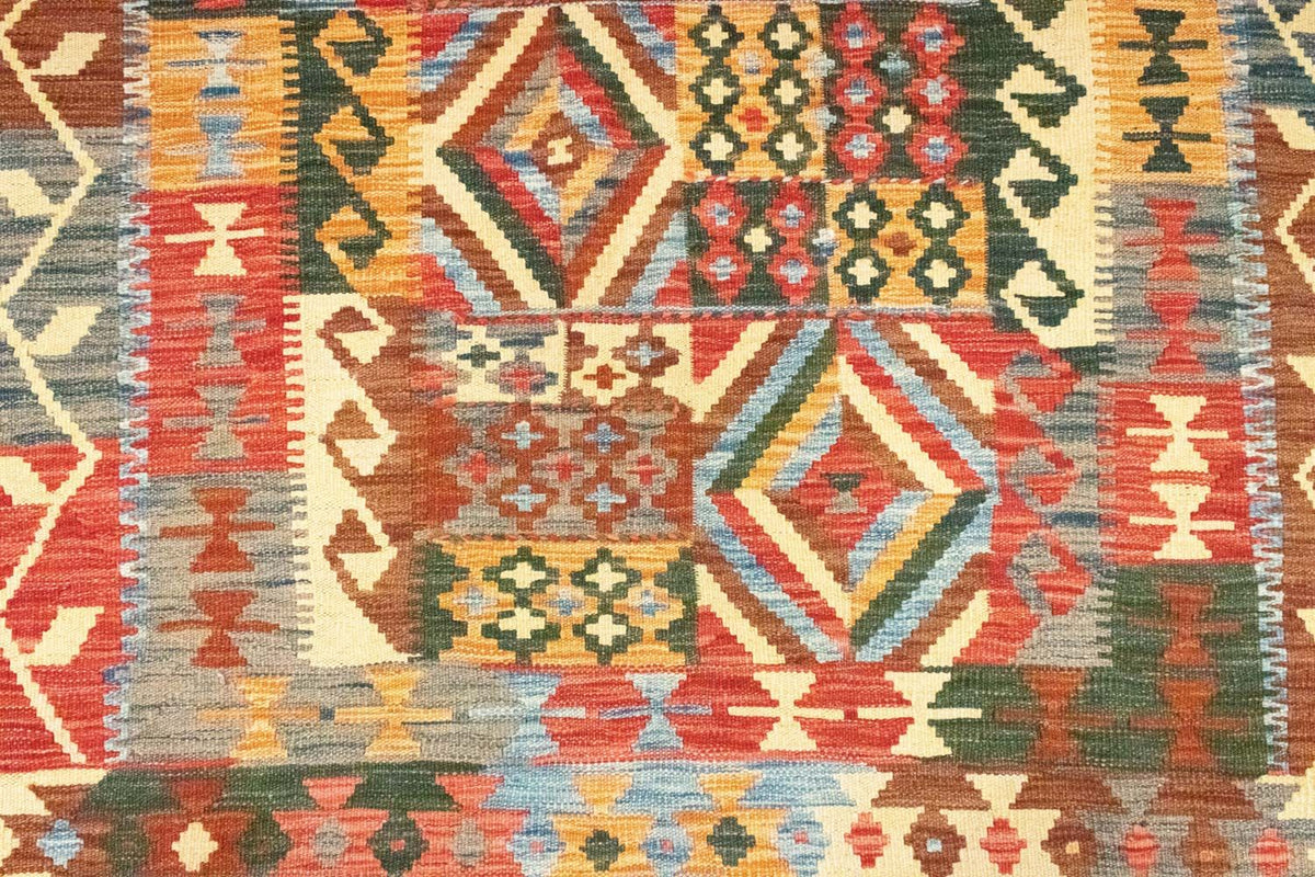 Kelim-tæppe - orientalsk - 203 x 154 cm - orange