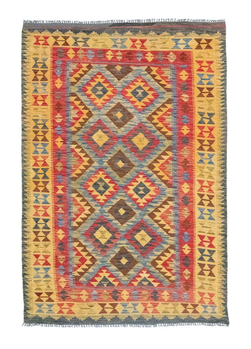 Kelim-tæppe - orientalsk - 208 x 152 cm - gul
