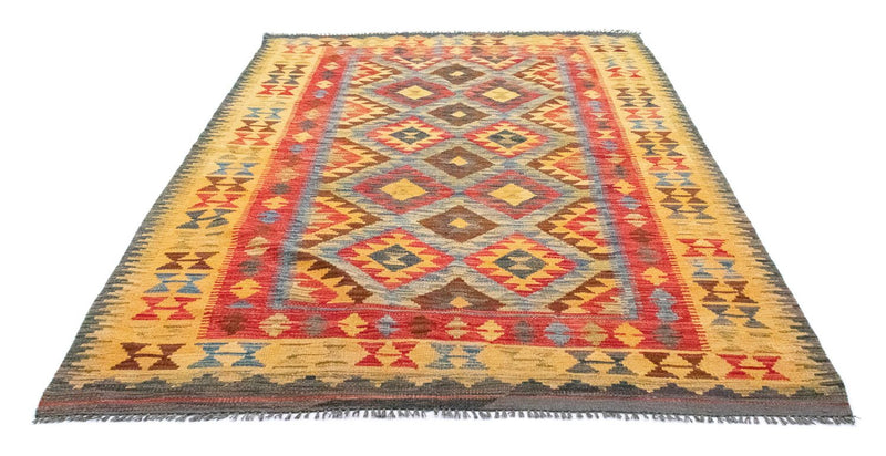 Kelim-tæppe - orientalsk - 208 x 152 cm - gul