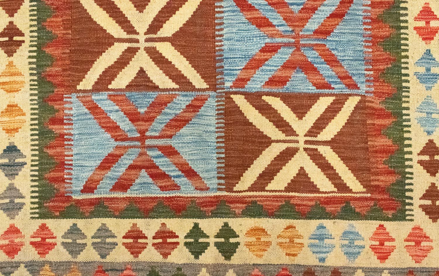 Kelim-tæppe - orientalsk - 206 x 154 cm - orange
