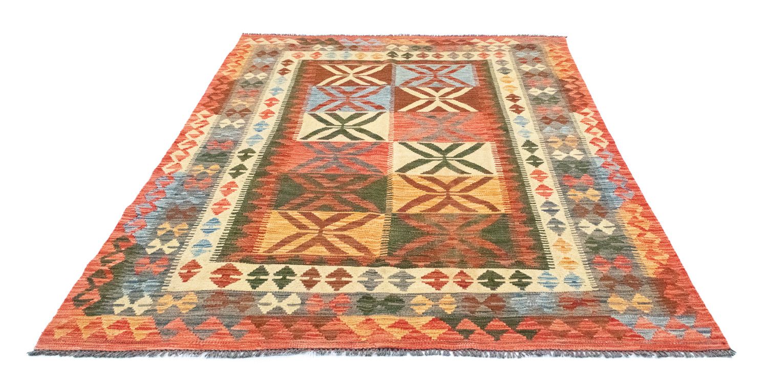 Kelim-tæppe - orientalsk - 206 x 154 cm - orange