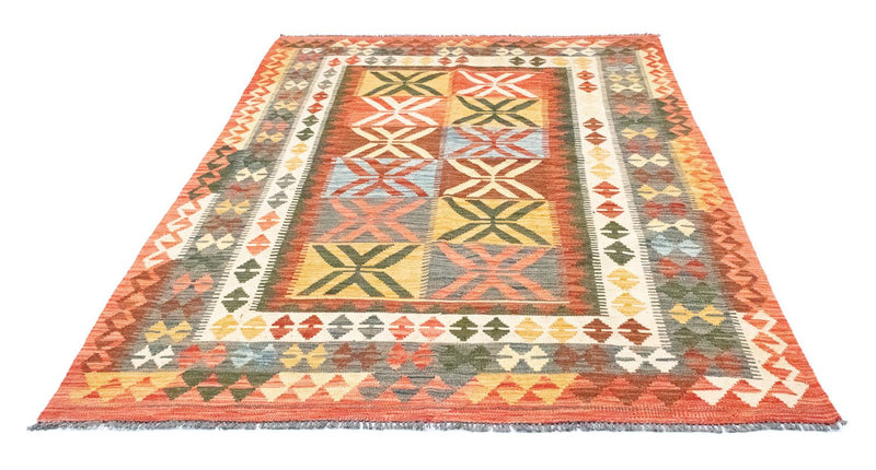 Kelim-tæppe - orientalsk - 205 x 150 cm - orange