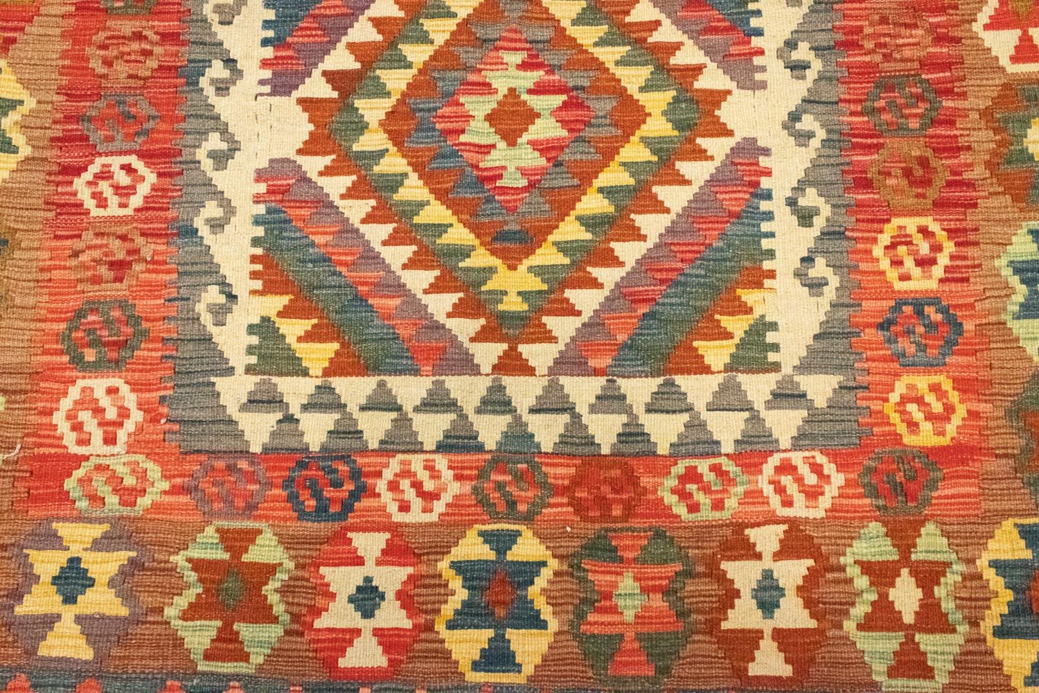 Kelim-tæppe - orientalsk - 203 x 148 cm - orange