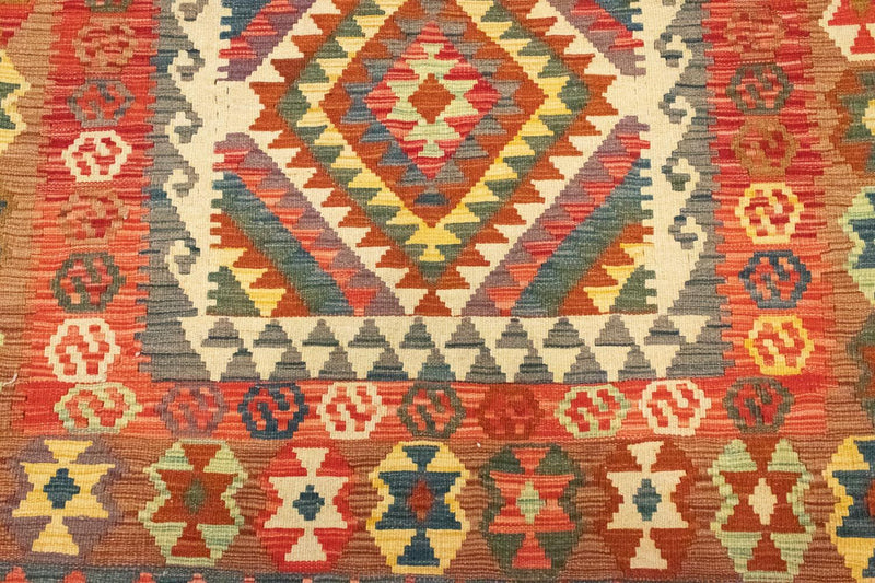 Kelim-tæppe - orientalsk - 203 x 148 cm - orange