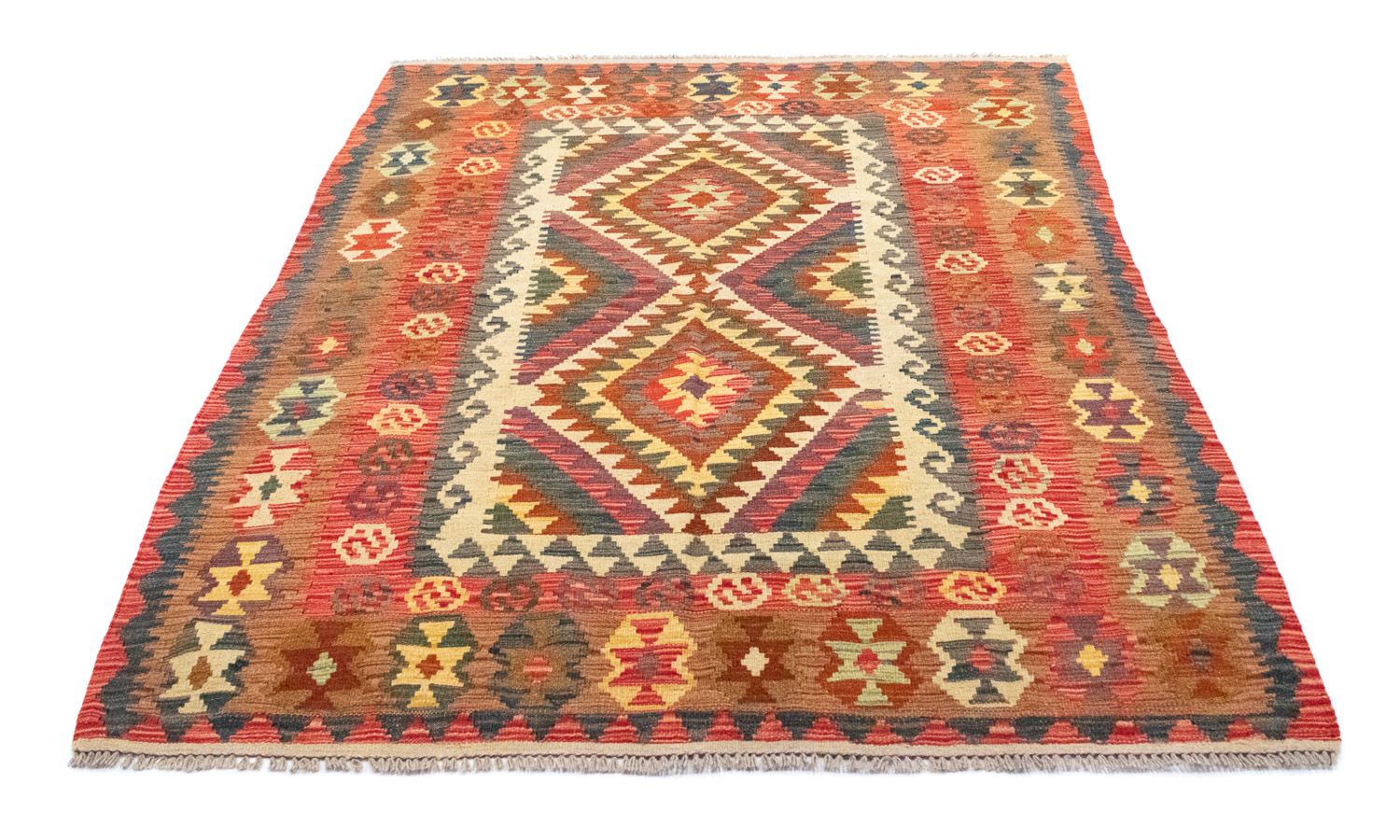 Kelim-tæppe - orientalsk - 203 x 148 cm - orange