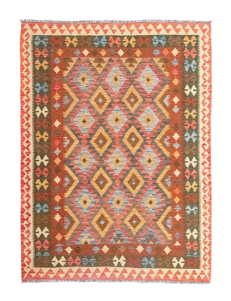 Kelim-tæppe - orientalsk - 217 x 160 cm - orange