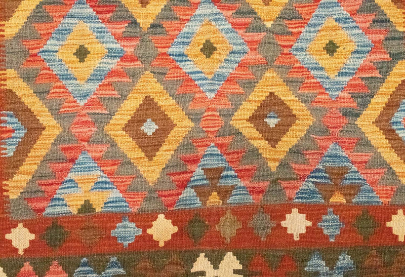 Kelim-tæppe - orientalsk - 217 x 160 cm - orange