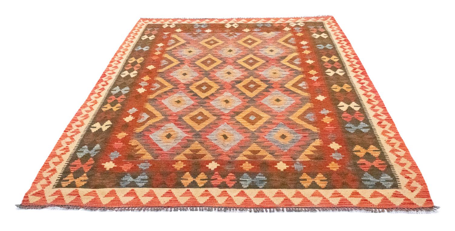 Kelim-tæppe - orientalsk - 217 x 160 cm - orange