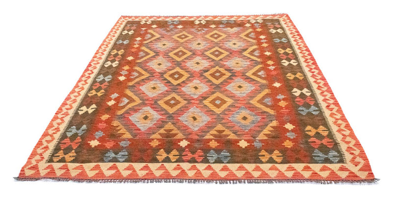 Kelim-tæppe - orientalsk - 217 x 160 cm - orange