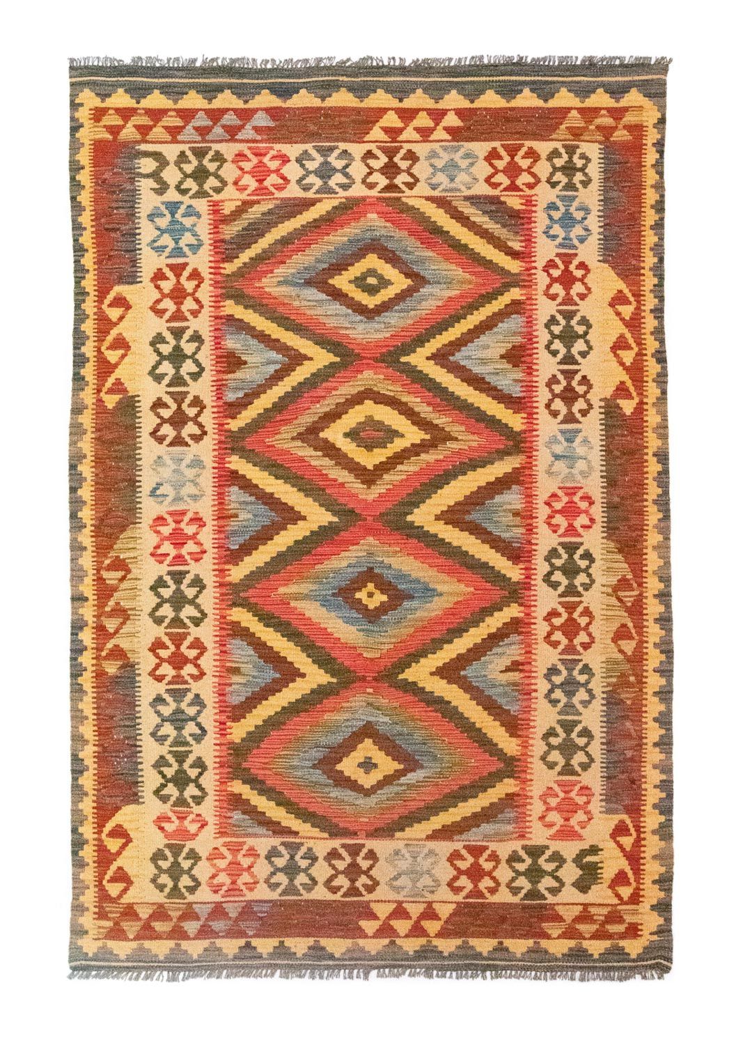 Kelim-tæppe - orientalsk - 207 x 139 cm - flerfarvet