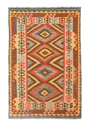 Kelim-tæppe - orientalsk - 207 x 139 cm - flerfarvet