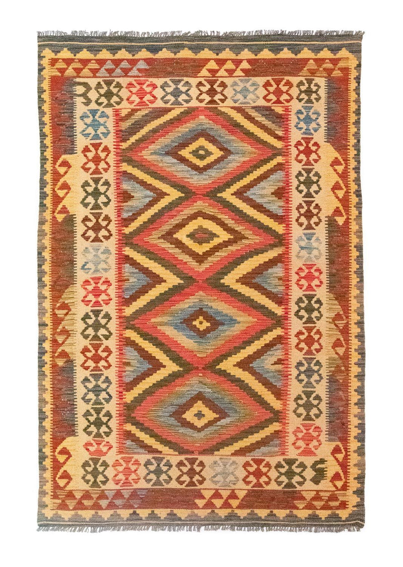 Kelim-tæppe - orientalsk - 207 x 139 cm - flerfarvet
