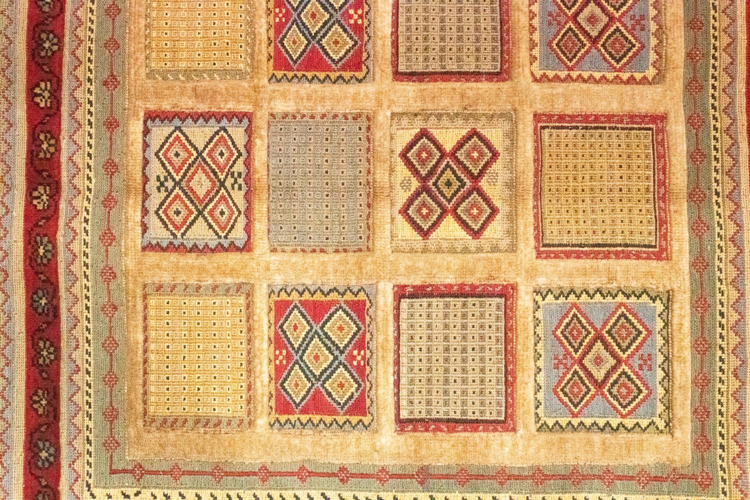 Persisk tæppe - Nomadisk firkantet  - 102 x 96 cm - rød