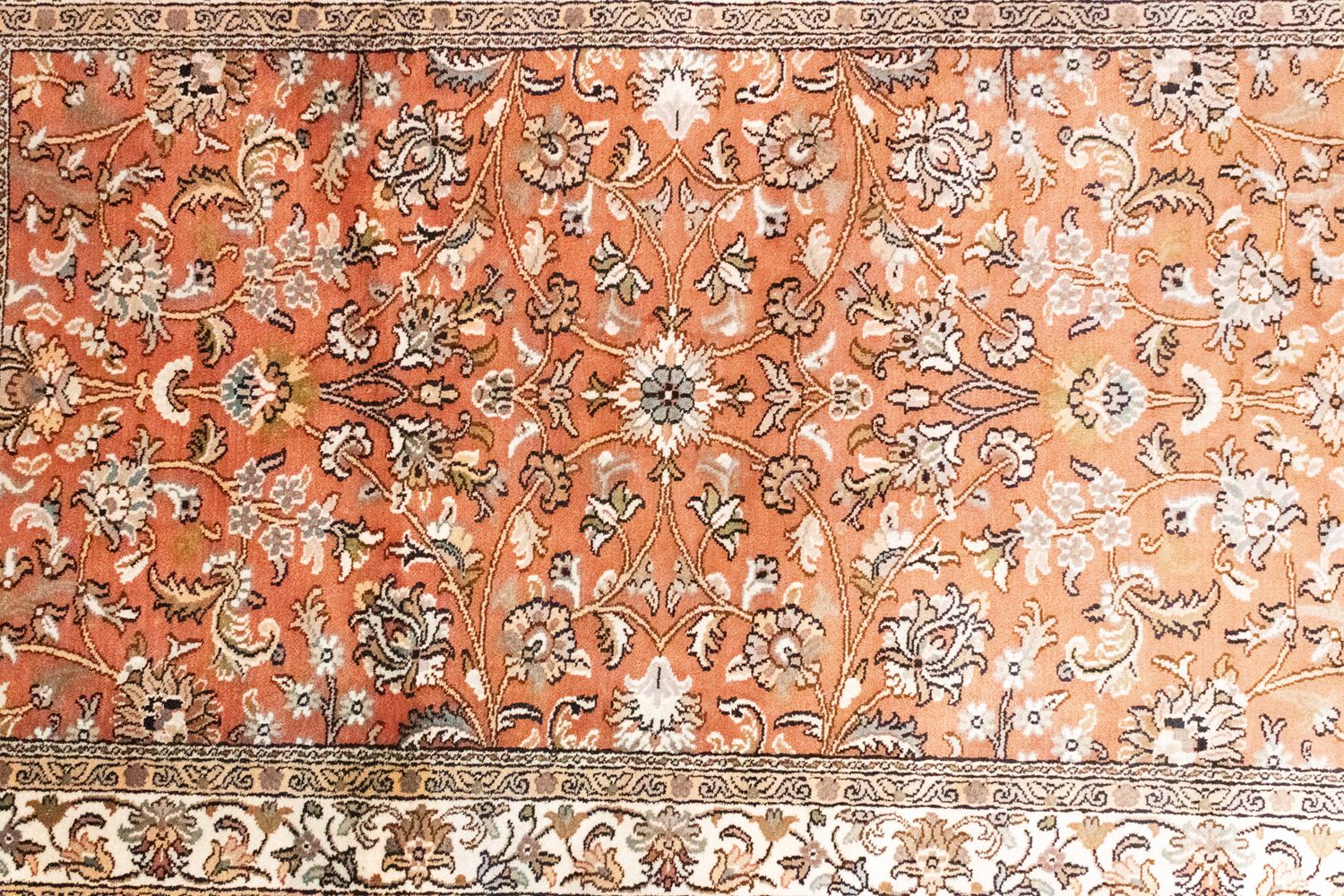 Silketæppe - Kashmir Silk - 122 x 76 cm - orange