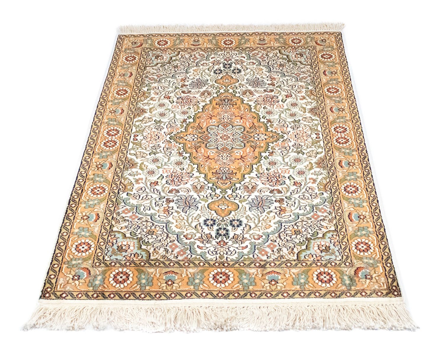 Silketæppe - Kashmir Silk - 120 x 80 cm - beige