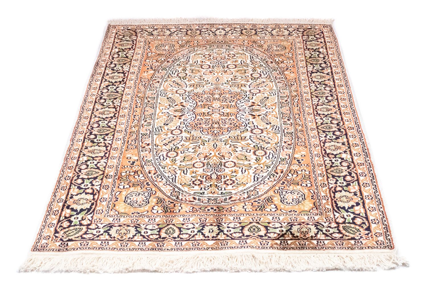 Silketæppe - Kashmir Silk - 125 x 83 cm - orange