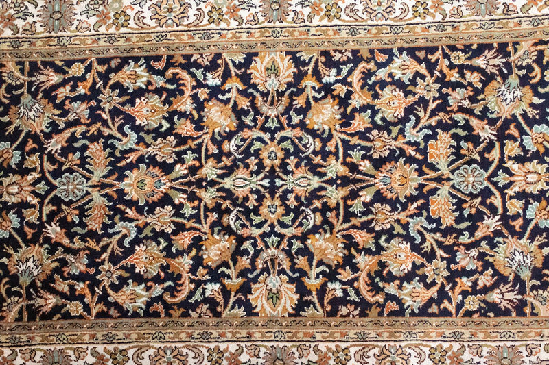 Silketæppe - Kashmir Silk - 127 x 74 cm - blå