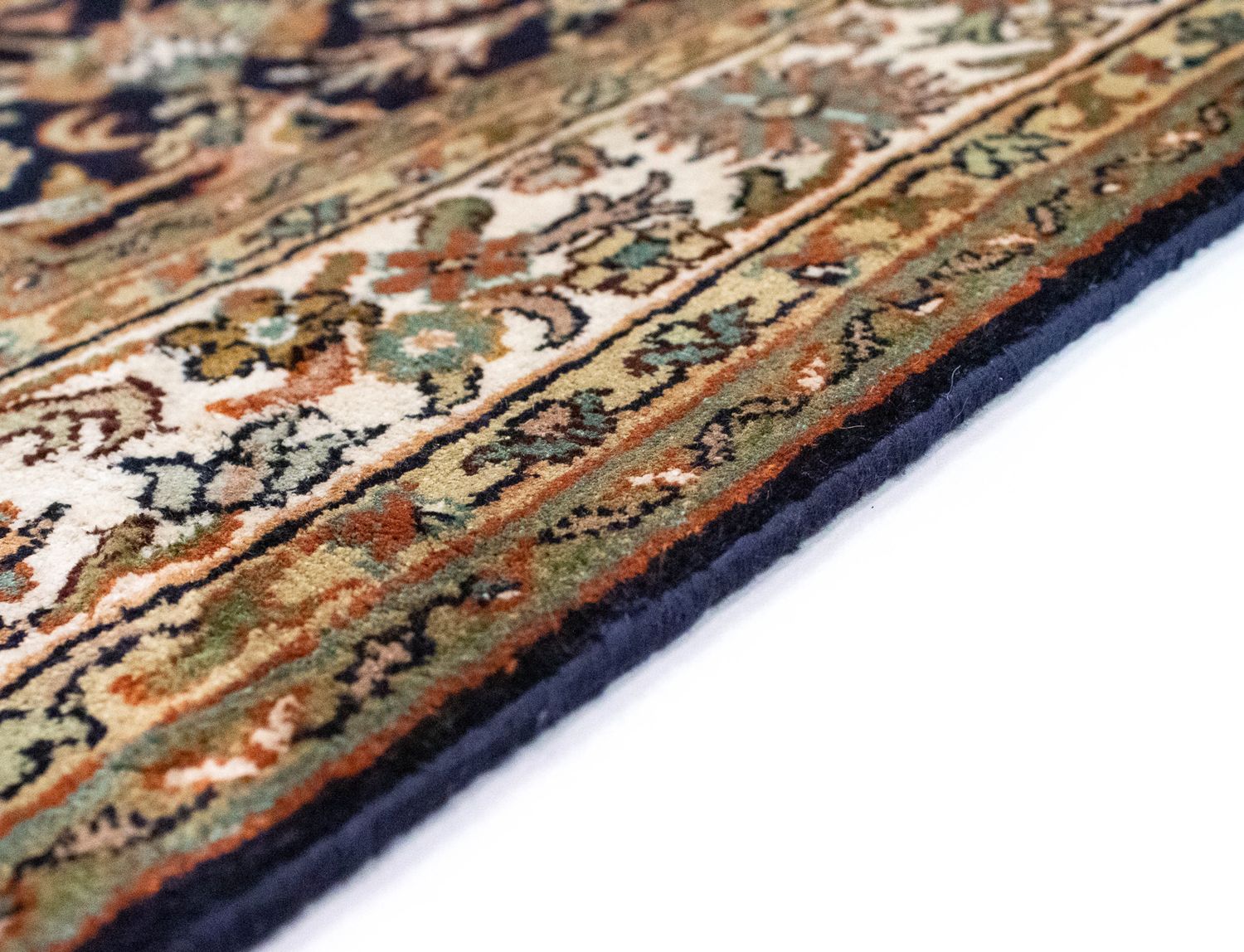 Silketæppe - Kashmir Silk - 127 x 74 cm - blå