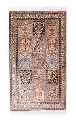 Silketæppe - Kashmir Silk - 135 x 78 cm - flerfarvet