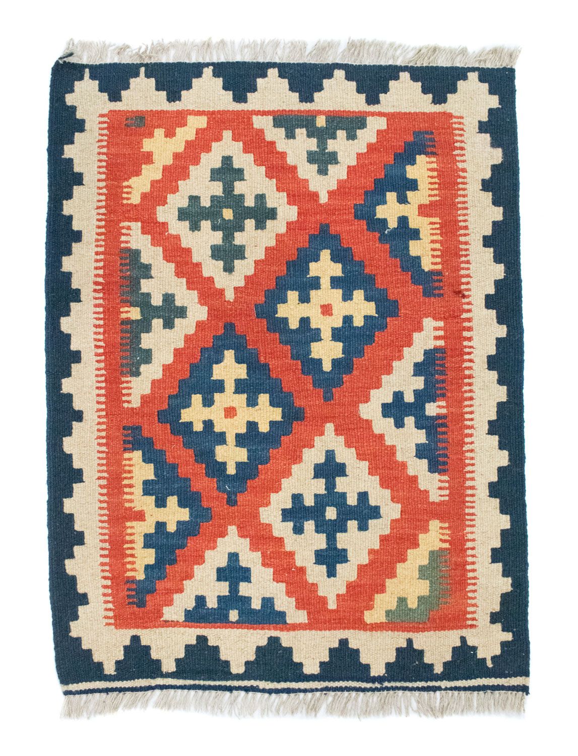 Kelim-tæppe - orientalsk - 87 x 64 cm - orange