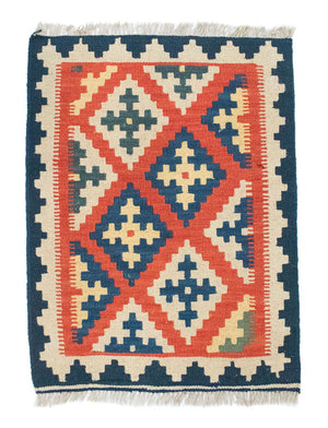 Kelim-tæppe - orientalsk - 87 x 64 cm - orange