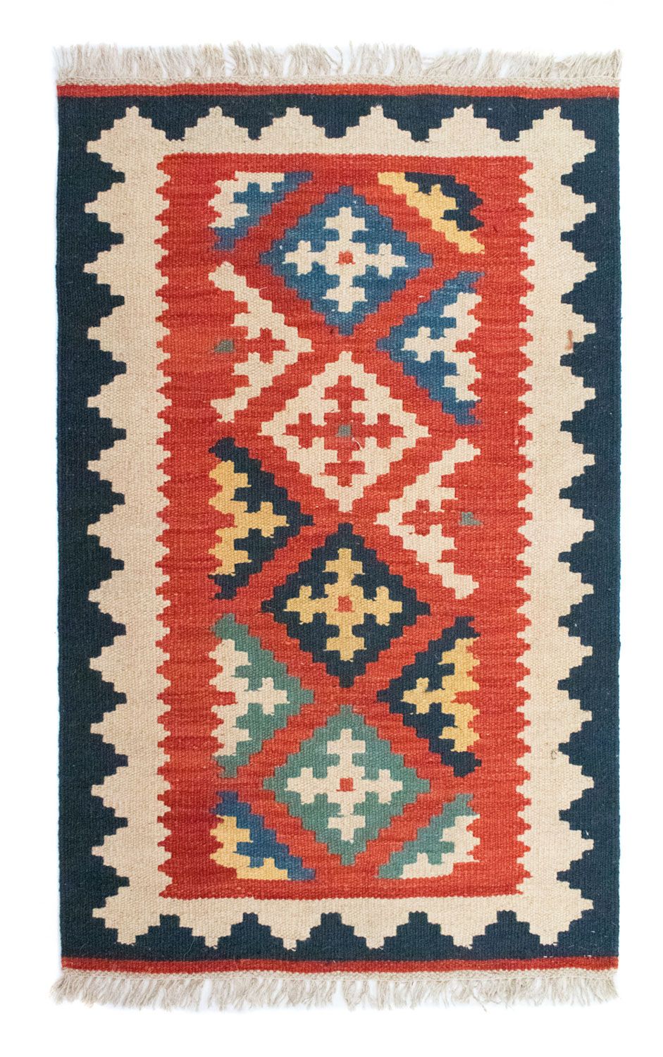 Kelim-tæppe - orientalsk - 97 x 60 cm - orange