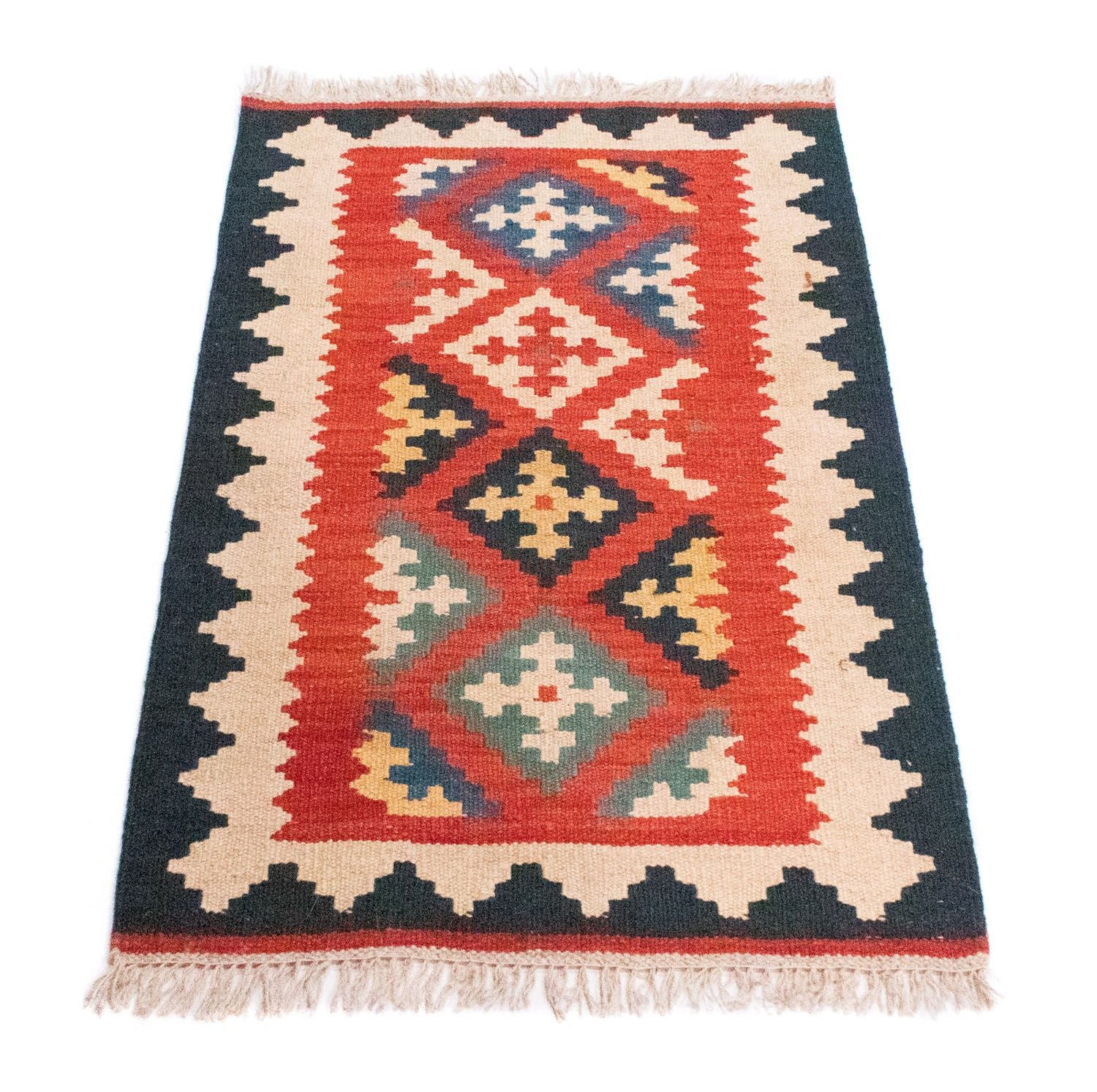 Kelim-tæppe - orientalsk - 97 x 60 cm - orange