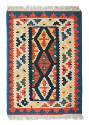 Kelim-tæppe - orientalsk - 90 x 65 cm - beige