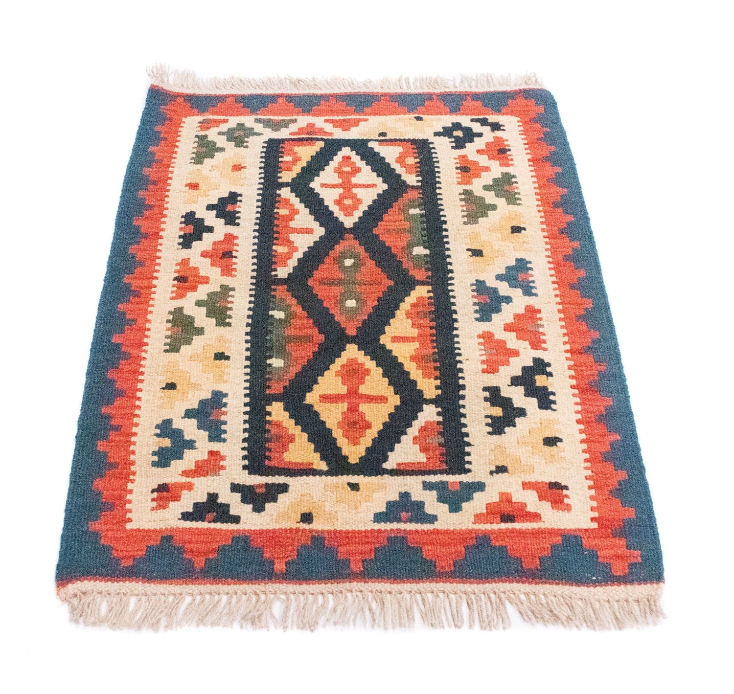 Kelim-tæppe - orientalsk - 90 x 65 cm - beige