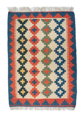 Kelim-tæppe - orientalsk - 87 x 60 cm - beige