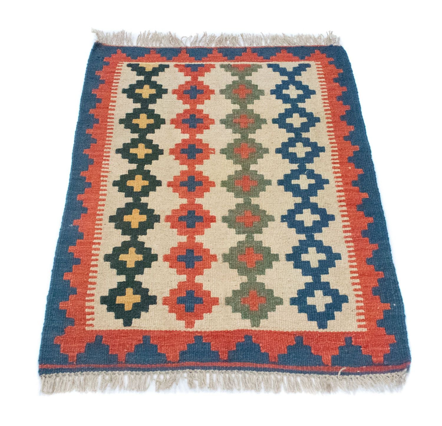 Kelim-tæppe - orientalsk - 87 x 60 cm - beige
